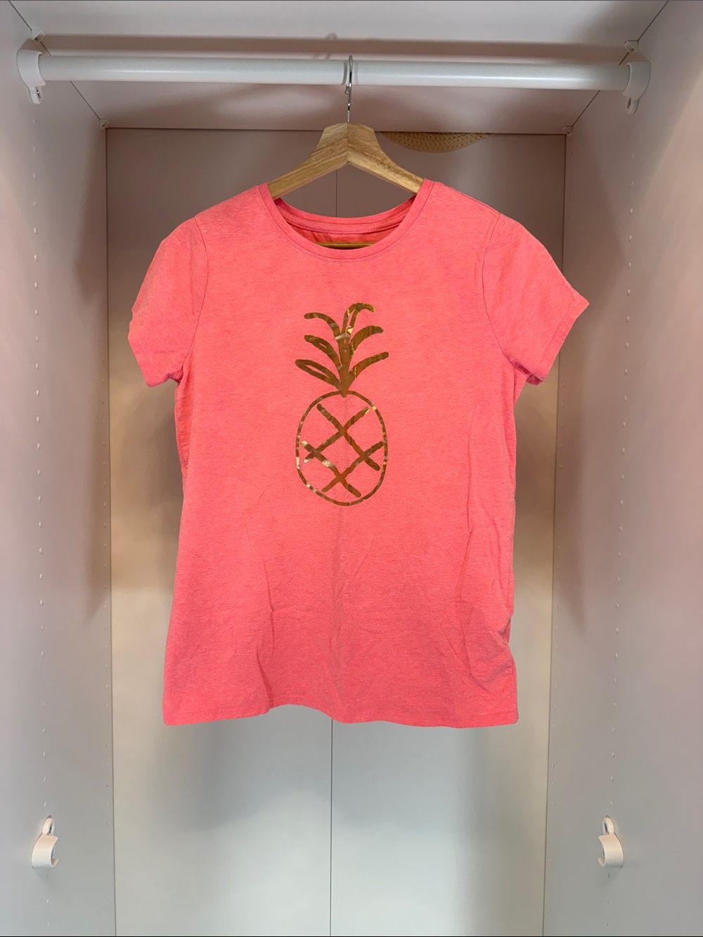 Cat & Jack Coral Pink Tee with Gold Logo